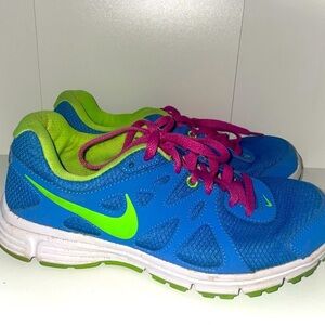 Nike shoes blue and green Nike sneakers running shoes